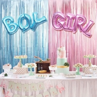Set Baloane din Folie Metalizată, Vafy, Model Scris Girl, 43x106.5 cm, Tematica Baby Shower, Baloane Party, Ambalaj Individual, Pai Inclus, Umflare cu Aer sau Heliu, Roz