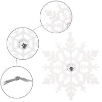 Decoratiune brad fulg de zapada cu cristal, set 2 bucati, 12cm, alb