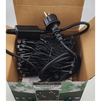 Instalatie Craciun Liniara, Vafy, de Exterior, IP65, cu Alimentator 1.5 m inclus, 10 metri, 100 LED, Alb Cald