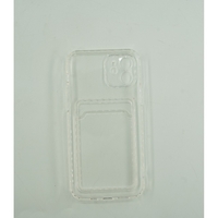 Husa protectie Vafy cu suport card compatibila cu Apple iPhone 12 Mini Transparent