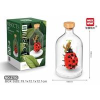 Set de Construit in Sticla, Flippy, 379 Piese, din Plastic, +14 Ani, 10 x 19.6 cm, Model Buburuza, Multicolor