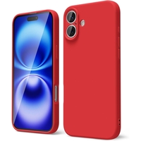 Husa de Protectie Matte TPU, Vafy, pentru Apple iPhone 16, Protectie Camera, Antisoc, Antizgariere, Antialunecare, Acoperire Completa, Rosu
