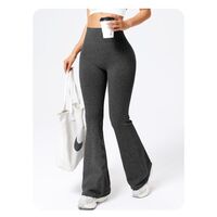 Pantaloni Sport de Dama, Flippy, pentru Yoga, Talie Inalta, Evazati, Tricotati, Negru, Marime XS