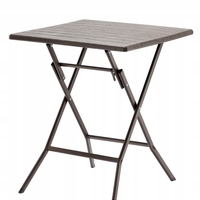 Masa de plastic pliabila, pentru gradina sau balcon, 62x62x73cm, maro imitatie lemn