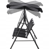 Leagan balansoar gradina Sersimo Textilene, 3 locuri, 260kg, negru
