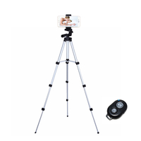 Set stativ foto trepied universal din aluminiu cu telecomanda bluetooth, 34–103 cm