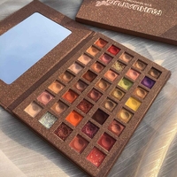 Paleta de farduri cu 40 de culori pigmentate, Maro cu sclipici, Flippy