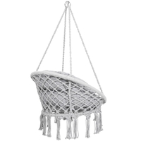Scaun rotund Sersimo tip leagan suspendat cu perna Confort Plus casa sau gradina, gri