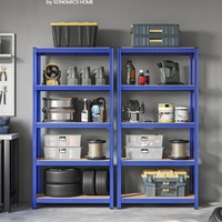 SONGMICS Raft de depozitare metalic, cu rafturi din MDF, 5 polite, max. 875 kg, 180x90x40cm, albastru