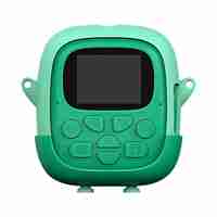 Set Camera Instantanee pentru Copii, Flippy, Ecran HD 2.4'', 24MP, 720P Video, 1200 mAh, cu Functie de Printare Alb-Negru, cablu USB-C, Bluetooth, Compatibil iOS/Android, Imprimare APP, Model Dinozaur, Verde