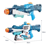 Pistol cu Apa, Flippy, +6 Ani, Rezervor 700 ml, 4 Moduri de Stropire, din Plastic, 56 x 37 x 23 cm, Albastru
