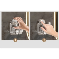 Suport Multifunctional Dublu, Pahar si Suport pentru Periuta de Dinti, Flippy, Plastic, 11 cm x 11.5 cm, Transparent