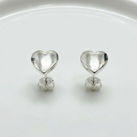Cercei din Argint 925, Jolie Silver, pentru Dama, Model Inima, 1.27 g, Design Elegant si Romantic, Argintiu