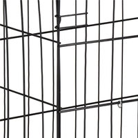 Cusca pentru animale, 2 usi, Pliabila din metal, XL, Negru, 100x70x60 cm