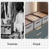 Cutie Depozitare, Flippy, Capac Transparent, Model In Carouri, Model Mediu, Maro