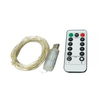 Instalatie Craciun, 10 metri, 100 LED-uri, USB, Telecomanda cu 8 functii, Multicolor, Vafy