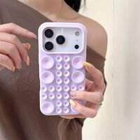 Husa cu Ventuze, Vafy, Compatibila iPhone 17 Air, din Silicon, Interior Microfibra, Mov