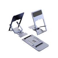 Suport pentru Telefon, Flippy, Pliabil, Reglabil, din ABS, Argintiu