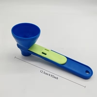 Lingura pentru Proteine, Vafy, Lingura cu Palnie Culisanta, Lingura Dozator pentru Lapte Praf si Suplimente, 12.5 cm, Albastru