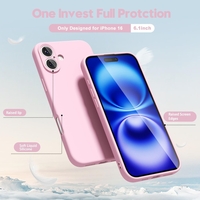 Husa de Protectie Matte TPU, Vafy, pentru Apple iPhone 16, Protectie Camera, Antisoc, Antizgariere, Antialunecare, Acoperire Completa, Roz