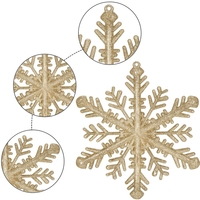 Decoratiune brad fulg de zapada, 30cm, auriu cu sclipici