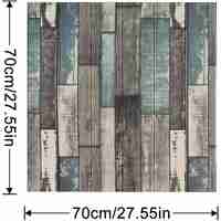 Set 10 Placi Tapet 3D, Vafy, 70 x 70 cm, Grosime 3 mm, din Rasina, Tip Placi de Lemn, Suprafata Acoperita 4.9 mp, Gri/Albastru