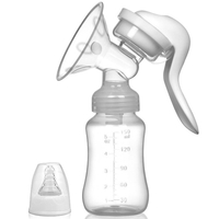 Pompa de San Manuala Multifunctionala, Flippy, Portabila, cu Tetina pentru Biberon, Anti-Scurgere, Anti-Reflux, 18.5x6 cm, 150 mL, Silicon, Recipient