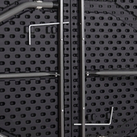 Masa dreptunghiulara pliabila multifunctionala, 1.8 m x 0.75 m x 0.75 m, neagra