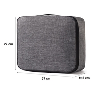 Geanta pentru Depozitare Acte si Documente, Flippy, 1 Compartiment mare cu Curele Interioare, Impermeabila, 37 x 10.5 x 27 cm, Gri