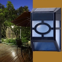 Set 4 Lampi Solare Led pentru Gradina, Flippy, Model Geometric, 11.8 x 8.6 x 5 cm, Buton On-Off, Alb Rece, Negru/Alb