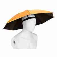 Umbrela de Cap, Flippy, Diametru 69 cm, Banda Elastica de Cap, Protectie UV/Ploaie, Portocaliu
