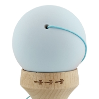 Kendama X Originala, Profesionala, Flippy, Cupe Mari KING SIZE V3, Rubber Grip, Gaura in Baza, Rulment Metalic, din lemn 18 cm, Ata 62/65 cm, Gradient Albastru deschis/Roz
