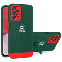 Husa Armor Design cu Stand pentru iPhone 11, Verde/Rosu, Suport Auto Magnetic, Wireless Charge, Protectie Antisoc, Vafy