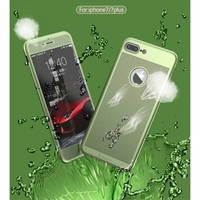 Husa de Protectie, Flippy, pentru Apple iPhone 7 Plus, Full Cover 360 Air cu Gauri si Folie de Protectie, Plastic, Verde
