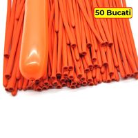 Baloane de Modelaj, Flippy, Set 50 bucati, Model Standard, din Latex, 30 x 1.5 cm, 1.8 g per unitate, pana la 150 cm, Portocaliu