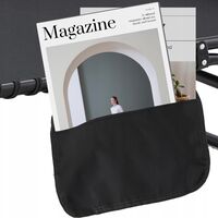 Sezlong pliabil 190x58x30 cm, cu spatar reglabil, perna si buzunar lateral, cadru metalic, negru