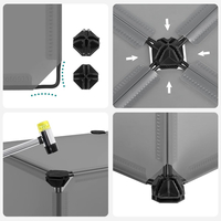 SONGMICS Dulap de depozitare pantofi modular, configurabil cu 10 compartimente, 43x31x173 cm, gri