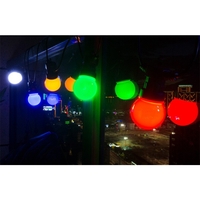 Instalatie Craciun, 5 metri, 10 Becuri LED rotunde, pentru exterior cu incarcare la sursa de curent, Vafy