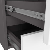 Comoda cu 6 sertare, PAL laminat, 100x35x57 cm, gri si alb