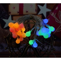 Instalatie Craciun, 3.5 m, 30 de LED-uri, multicolor RGB, model cu bilute, liniara, cu baterie, interior/exterior, Vafy