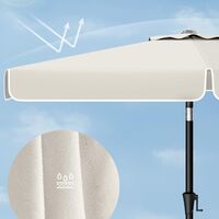 SONGMICS Umbrela de gradina cu manivela, 200x150 cm, UPF 50+, inclinare 30°, structura metalica, bej