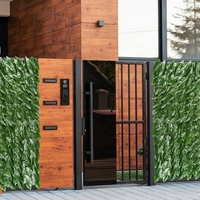 Panou paravan cu frunze artificiale pentru gard sau balcon, 100x300cm, verde