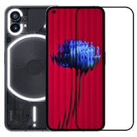 Folie Sticla Securizata, Vafy, Compatibila cu Nothing Phone 1, Full Glue, Margini Negre, Transparent