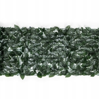 Gard artificial decorativ 50x500 cm, frunze ornamentale, protectie UV si intemperii, plastic PVC, verde inchis