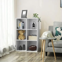 VASAGLE Biblioteca cu 6 compartimente, raft depozitare tip cub, 66x30x98 cm, alb