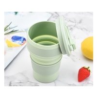 Pahar pliabil din silicon Flippy, pentru calatorii, camping, 350 ml, 8.2x6.3x9.1 cm, verde