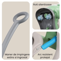 Masinuta Balansor Multifunctionala pentru Copii, Flippy, Model Cal Scooter de tip Masinuta Balansor, Varsta 1-3 ani, 93 x 80 x 58 cm, cu Maner, Verde