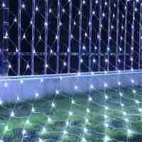 Instalatie Craciun, Tip Plasa, IP 44, 18 x 1 m, 960 LED-uri, Alb rece, 8 jocuri de lumini, Transformator cu telecomanda, Interconectabila, Prelungitor 3 m inclus, Fir transparent, Vafy