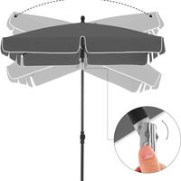SONGMICS Umbrela terasa gradina sau plaja, cu inclinare, husa, 200x125cm, gri