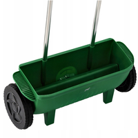 Semanatoare manuala pentru seminte, ingrasaminte sau nisip, capacitate 10 L, latime imprastiere 45 cm, 56x20x110 cm, verde